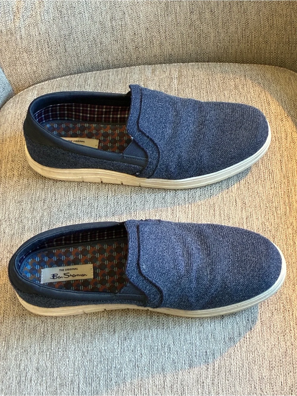 Ben Sherman Navy Blue Slip-On Canvas Loafers (Size US 11)